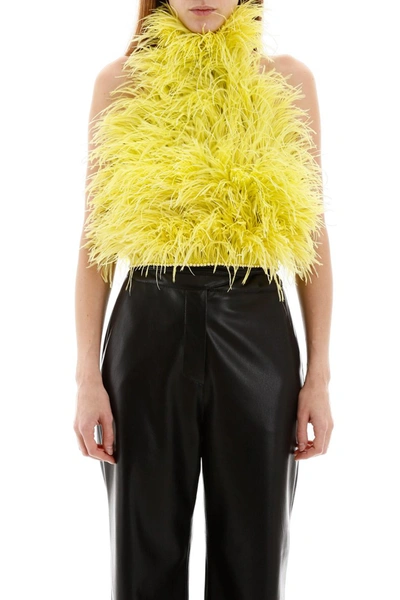 Shop Attico The  Marabou Top In Lime