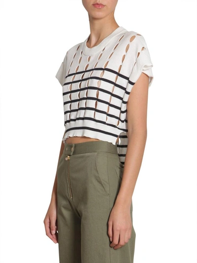 Shop Alexander Wang Cotton Pullover With Slits In Beige