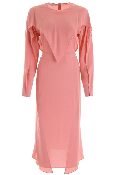 Shop Stella Mccartney Crepe Dress In Martini Pink