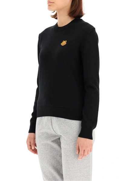 Shop Kenzo Tiger Patch Sweater In Noir