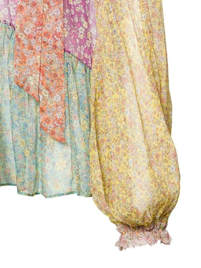Shop Zimmermann Carnaby Silk Blouse In Multicolor