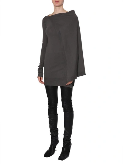 Shop Rick Owens Hooded Sweater In Grey