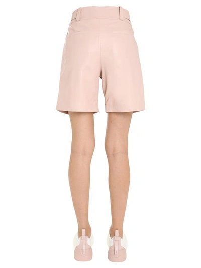 Shop Red Valentino Leather Shorts In Nude