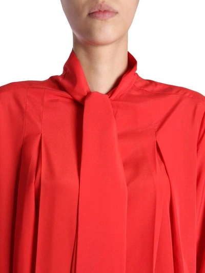 Shop Givenchy Crepe De Chine Silk Shirt Dress In Red