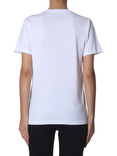 Shop Moschino Round Neck T-shirt In White