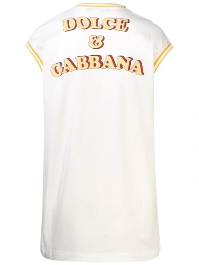 Shop Dolce & Gabbana Top Smanicato Stampa Bianco In White