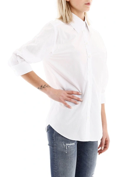 Shop Dolce & Gabbana Basic Shirt In Bianco Ottico