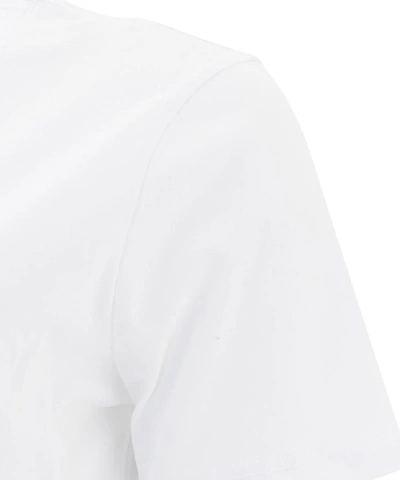 Shop Elisabetta Franchi Strass Logo T-shirt In White