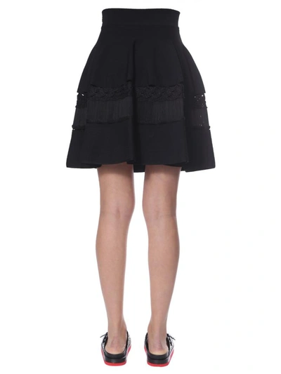 Shop Alexander Mcqueen Knitted Skirt In Black