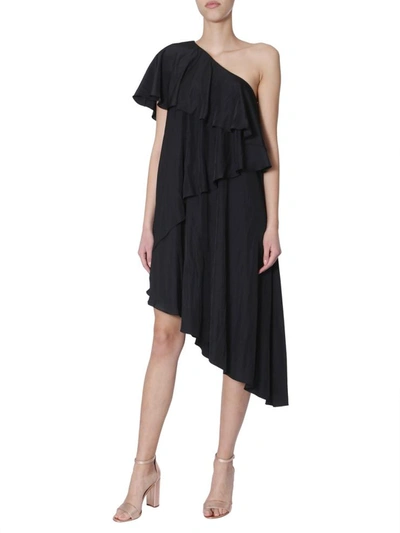 Shop Lanvin Asymmetrical Dress In Black