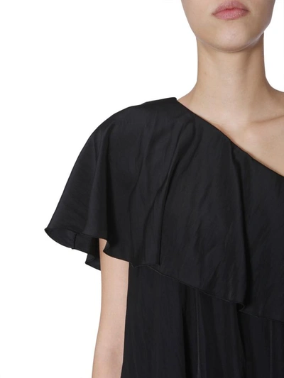 Shop Lanvin Asymmetrical Dress In Black