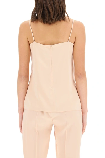 Shop Max Mara Silk Satin Top In Cipria