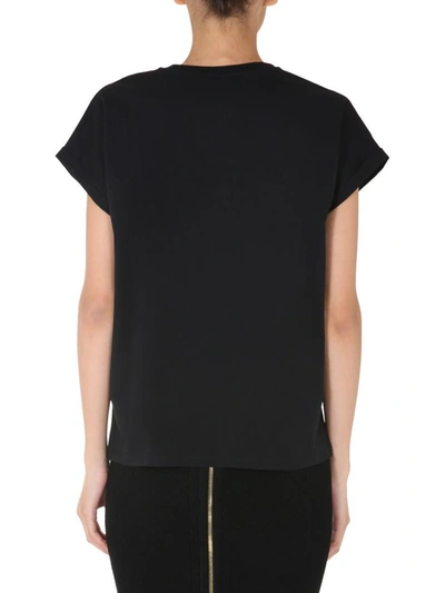 Shop Balmain Crew Neck T-shirt In Black