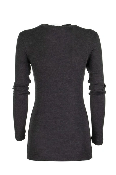 Shop Brunello Cucinelli Wool Turtleneck Sweater Dark Grey