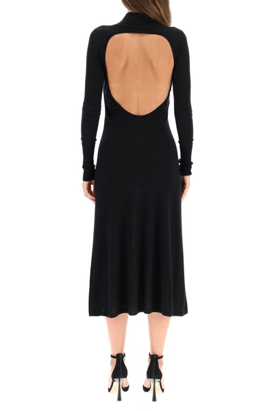 Shop Le Kasha Knit Dress With Cut-out In Black