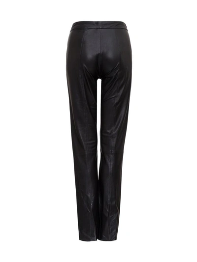 Shop Federica Tosi Leather Pants In Black