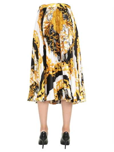 Shop Versace Midi Skirt In Multicolour