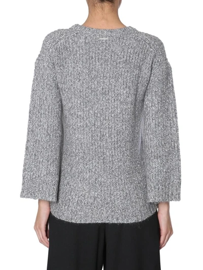 Shop Michael Michael Kors Sweater With Slits On Sleeves In Grey