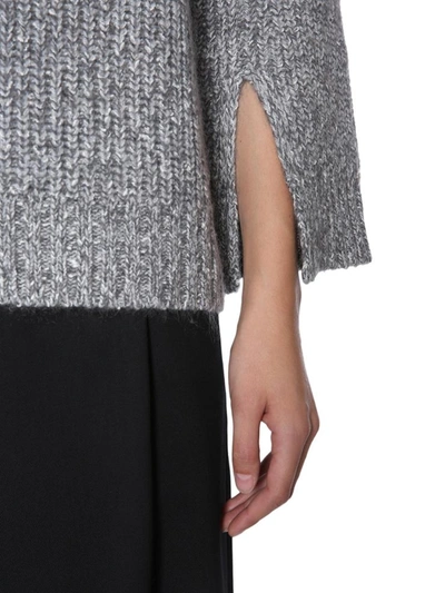 Shop Michael Michael Kors Sweater With Slits On Sleeves In Grey