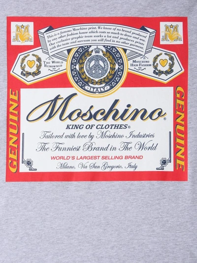 Shop Moschino Round Neck T-shirt In Grey