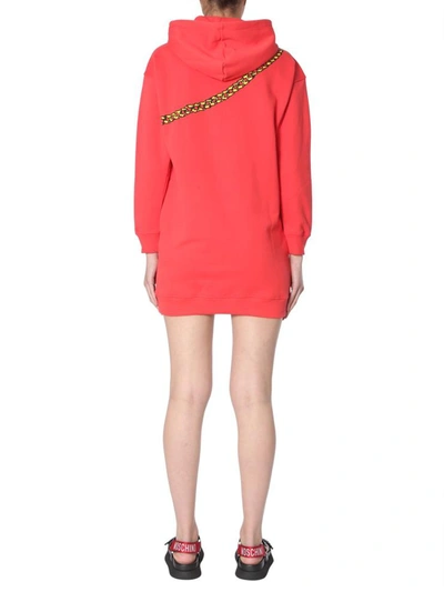Shop Moschino Cotton Sweatshirt Dress In Multicolour