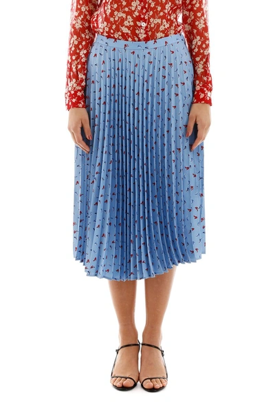 Shop Hvn Pleated Skirt In Blue High Heel