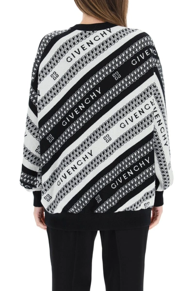 Shop Givenchy Chaîne Jacquard Pullover In Black White