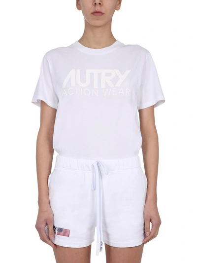 Shop Autry Crew Neck T-shirt In White