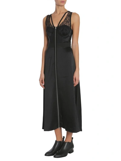 Shop Alexander Wang Midi Silk Dress In Black