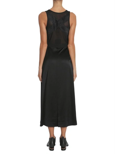Shop Alexander Wang Midi Silk Dress In Black