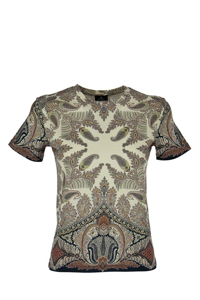 Shop Etro Floreal Paisley Print T-shirt In Navy Blue