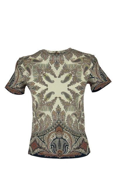 Shop Etro Floreal Paisley Print T-shirt In Navy Blue