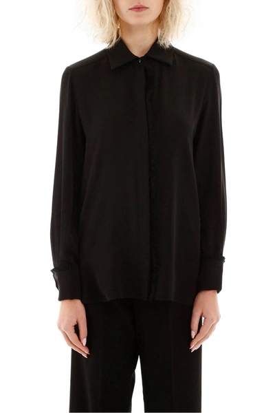 Shop Max Mara Fringed Shirt In Nero