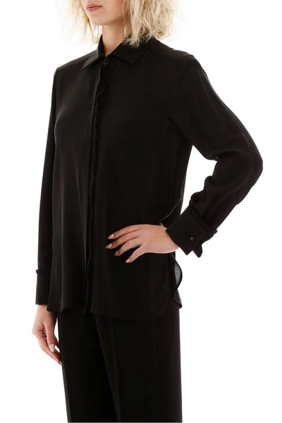 Shop Max Mara Fringed Shirt In Nero