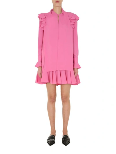 Shop Alexander Mcqueen Dress With Ruches In Pink