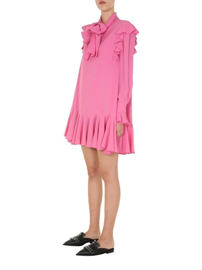 Shop Alexander Mcqueen Dress With Ruches In Pink