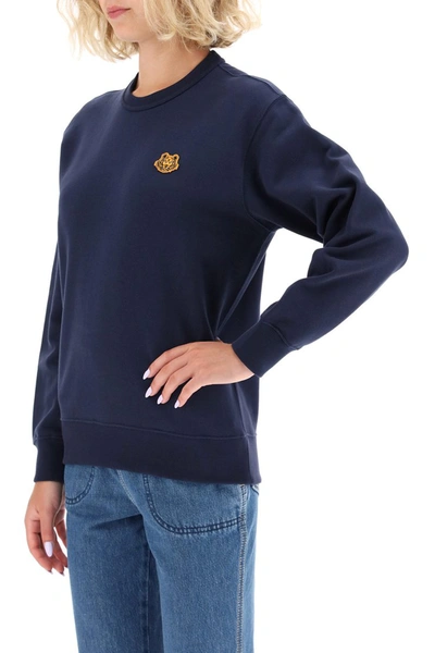 Shop Kenzo Tiger Patch Sweatshirt In Bleu Marine