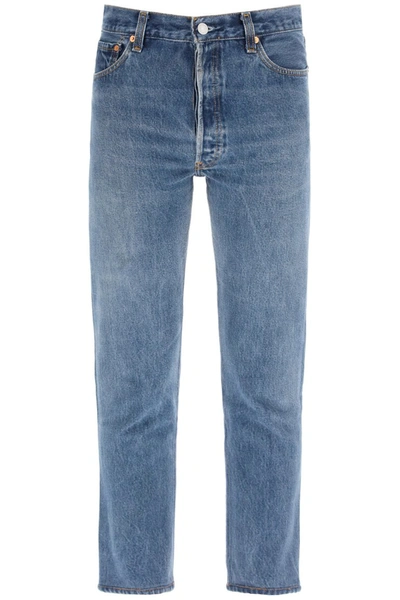 Shop Re/done High Rise Jeans Ankle Crop X Levi's In Indigo