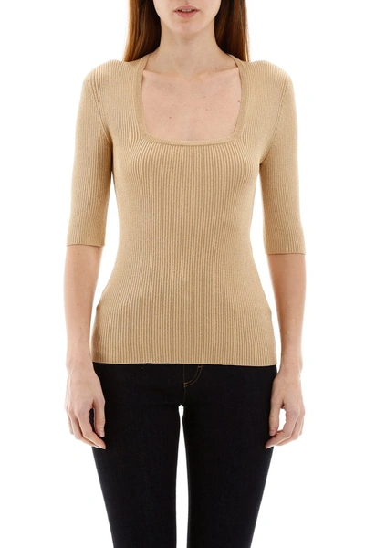 Shop Dolce & Gabbana Lurex Knit Top In Oro