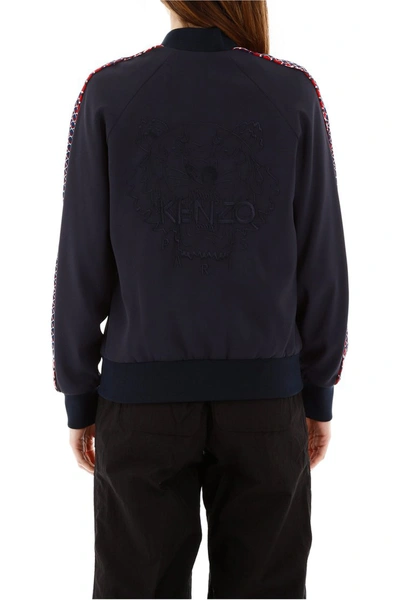 Shop Kenzo Teddy Jacket In Bleu Nuit