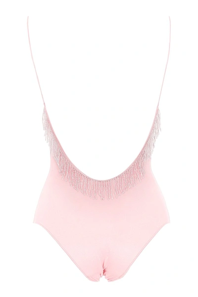 Shop Oseree Oséree Swimsuit With Beads In Pink