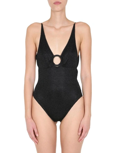 Shop Oseree "ring Maillot" One Piece Swimsuit In Black