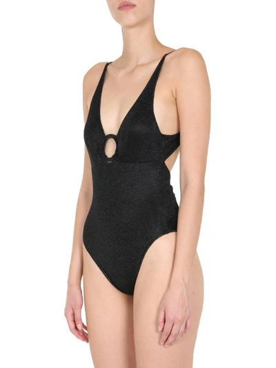 Shop Oseree "ring Maillot" One Piece Swimsuit In Black