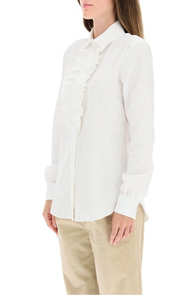 Shop Moschino Poplin Jacquard Shirt In Fantasia Bianco