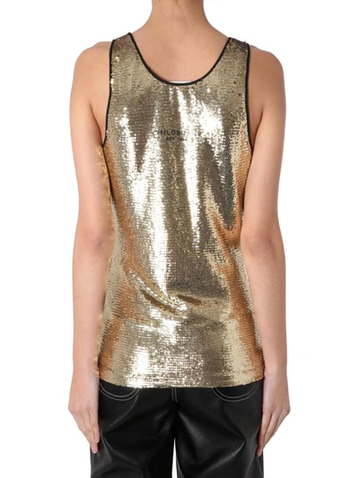 Shop Philosophy Di Lorenzo Serafini Round Neck Top In Gold