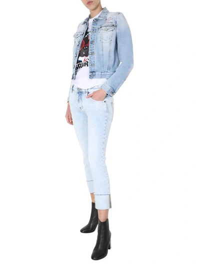 Shop Dsquared2 Cropped Jacket In Blue