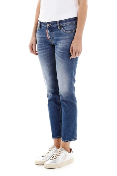 Shop Dsquared2 Jennifer Cropped Jeans In Blue