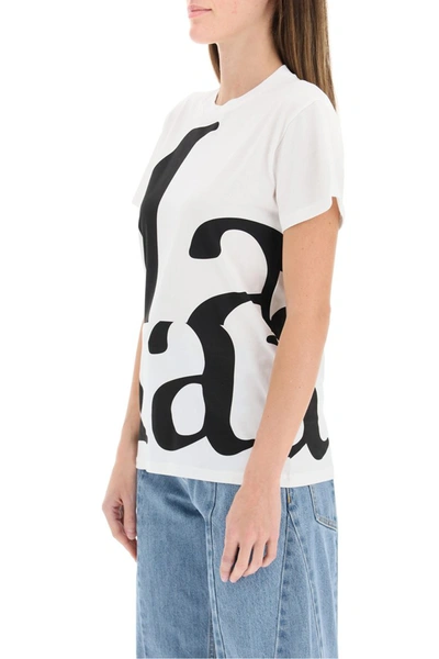 Shop Maison Margiela T-shirt With Marg 'print In Optic White