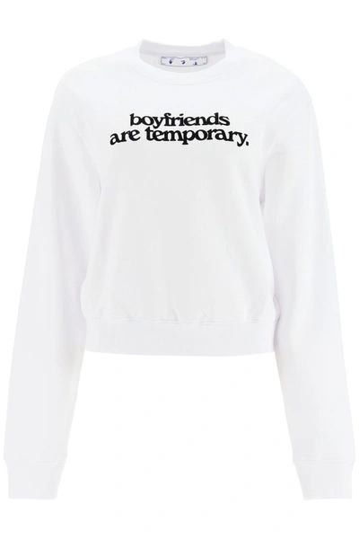 Shop Off-white Boyfriends Print Sweatshirt In White Black