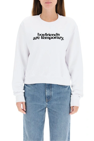 Shop Off-white Boyfriends Print Sweatshirt In White Black